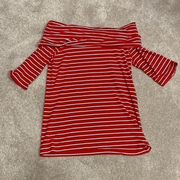 ANN Taylor Red Stripes Shirt - Picture 1 of 2
